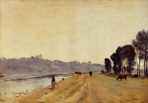 Banks Of A River — Jean-baptiste-camille Corot