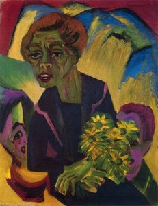 Peasant Children, Mrs. Schmid With Children — Ernst Ludwig Kirchner, Expressionism