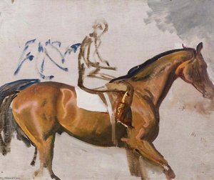 Study Of A Horse And Rider - — Sir Alfred James Munnings