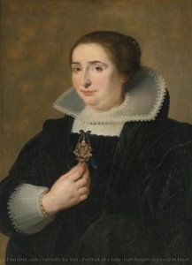 Portrait Of A Lady, Half-length, Dressed In Black — Cornelis De Vos