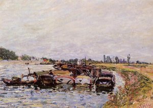 Barge Garage At Saint Mammes — Alfred Sisley