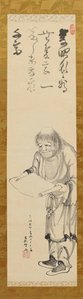 Ink Drawing Of Han-shan And Shi-de(zen Hermits)(a Pair) — Kaimon Zenkaku