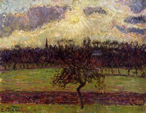 The Fields Of Eragny, The Apple Tree — Camille Pissarro, Impressionism Landscape
