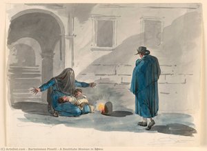A Destitute Woman In Rome — Bartolomeo Pinelli