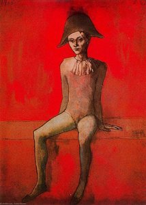 Seated Harlequin — Pablo Picasso