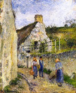 Rue Des Roches At Velhermeil, Auvers-sur-oise — Camille Pissarro