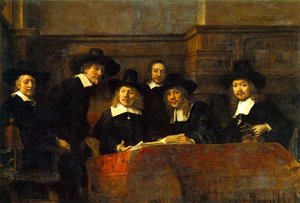 The Syndics Of The Clothmaker's Guild (the Staal — Rembrandt Van Rijn, Baroque Painting