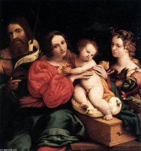 Virgin And Child With Sts John The Baptist And Catherine — Lorenzo Lotto