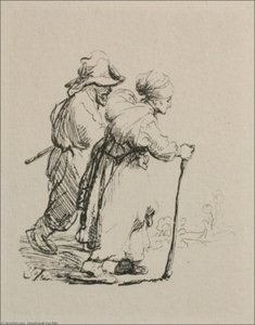 Two Travelling Peasants — Rembrandt Van Rijn, Dutch Baroque