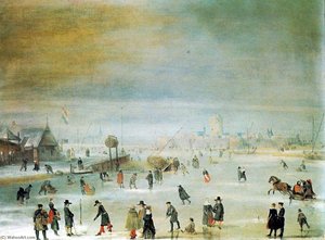 Ice view and winter landscape