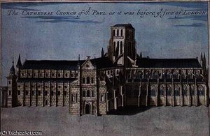 St. Paul's Cathedral Before It Was Destroyed By The Fire Of London From 'a Book Of The Prospects Ofe — Robert Morden