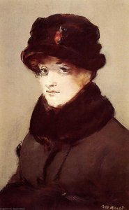Woman In Furs (portrait Of Mery Laurent) — Édouard Manet, Impressionism