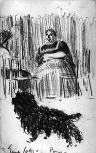 Seated Woman And Poodle — George Benjamin Luks