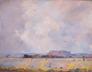 In The Plateau Country, With An Inhabited Pueblo — William Henry Holmes