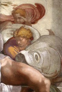 Jonah (detail) — Michelangelo Buonarroti