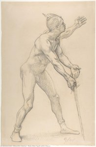 Nude Male Figure With A Sword — Alexandre Cabanel, Academic Art