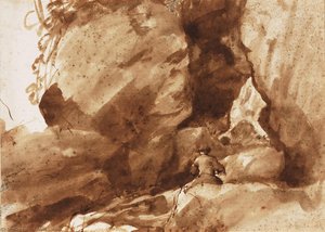 Study To Pastoral Landscape With Figures — Claude Lorrain (claude Gellée), Romanticism