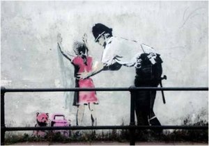 Policeman Searching Girl — Banksy