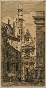 St. Etienne-du-mont, Paris, From Eaux-fortes Sur Paris (etchings Of Paris) — Charles Meryon, Romanticism
