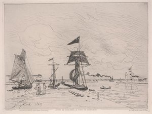 Wooden Pier In The Port Of Honfleur — Johan Barthold Jongkind