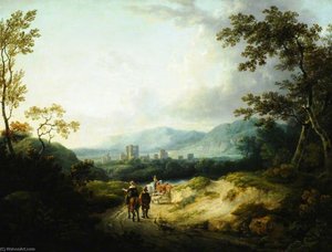 Travellers In A Mountain Landscape — George Arnald, Dutch Golden Age