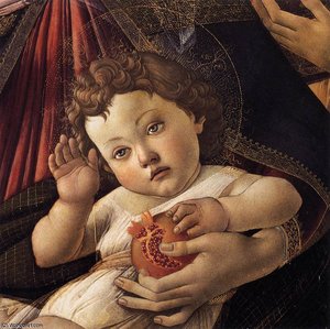 Madonna Of The Pomegranate (detail) — Sandro Botticelli, Early Renaissance
