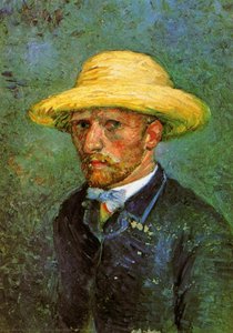 Self-portrait With Straw Hat — Vincent Willem Van Gogh, Neo-impressionism