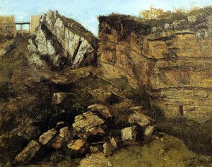 Crumbling Rocks — Gustave Courbet