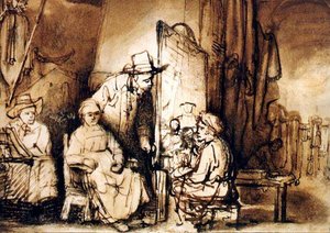 Detail Peintre Dans Son Atelier, Louvre — Rembrandt Van Rijn
