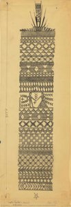 Ethnographic Drawing - Decoration Of A Distaff — Fernando Barbedo Galhano