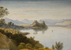 Albanian Mountains With Corfu In Distance — William Linton