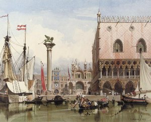 Sailingvessels Moored By The Doge's Palace, Venice