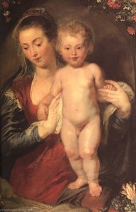Madonna In A Garland Of Flowers — Peter Paul Rubens