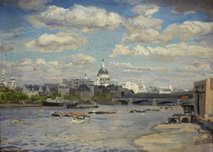 St Paul's And Blackfriars — Stephen Bone, Impressionism