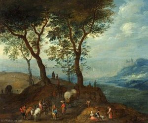 Landscape With Peasant Figures — Jan The Younger Brueghel