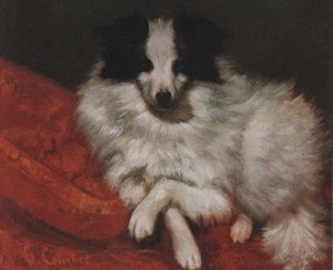 Sitting On Cushions Dog — Gustave Courbet, Realism