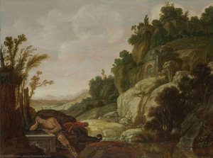 Mountain Landscape With Narcissus — Jacob Symonsz Pynas