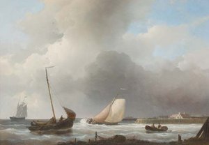 Sailing Boats Off The Dutch Coast — Abraham Hulk Senior, Dutch Golden Age