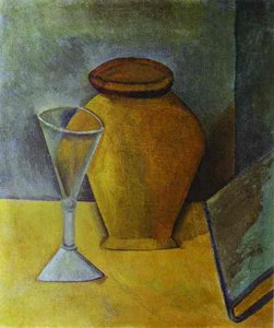 Pot, Wine-glass And Book — Pablo Picasso