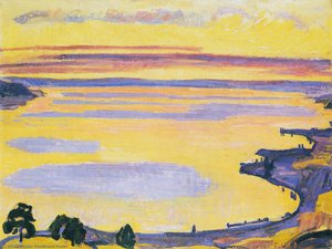 Lake Geneva With Mont Blanc In The Morning Light — Ferdinand Hodler, Symbolism
