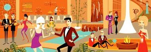 The Holmby Hills Party 10 Pm — Josh Agle (shag), Pop Surrealism