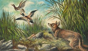 Fox And Two Ducks — Alfred Worthington