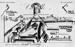 Larionov's Telegram To Apollinaire — Mikhail Fiodorovich Larionov
