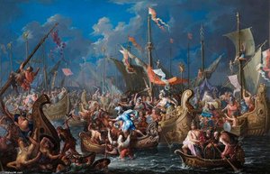 Antony And Cleopatra At The Battle Of Actium — Johann Georg Platzer
