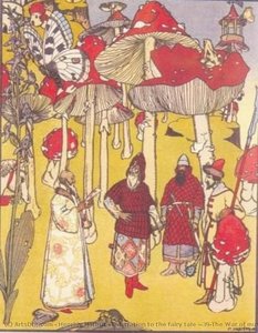 Illustration To The Fairy Tale 'the War Of Mushrooms' — Heorhiy Narbut, Art Nouveau