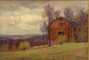 Red Barn And Trees — Theodore Clement Steele