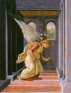 The Annunciation (detail) — Sandro Botticelli, Early Renaissance