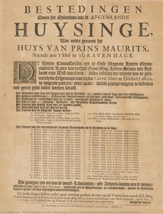 Poster Announcing A Call For Tenders For The Reconstruction Of The Mauritshuis — Paulus Scheltus