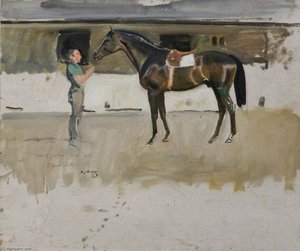 Study Of J. B. Rank's Horse, 'jock', Druids' Lodge — Sir Alfred James Munnings, Impressionism