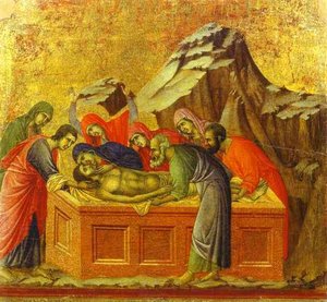 Maestó (back, Central Panel), The Entombment — Duccio Di Buoninsegna, Gothic Art
